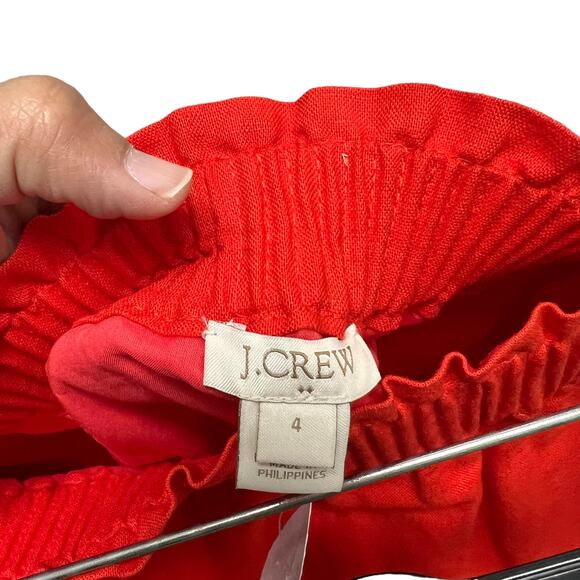 J.CREW Linen Sidewalk Elastic Mini Skirt Red - Picture 5 of 7